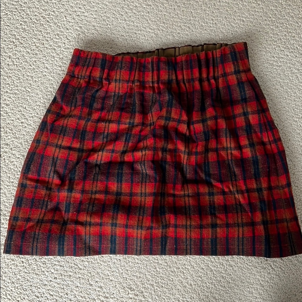 Jcrew Plaid Wool Mini Skirt size 2